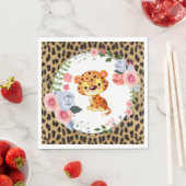 Serviette En Papier Baby shower Poster de animal Leopard mignon (En situation)