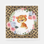 Serviette En Papier Baby shower Poster de animal Leopard mignon (Devant)