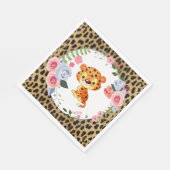 Serviette En Papier Baby shower Poster de animal Leopard mignon (Coin)