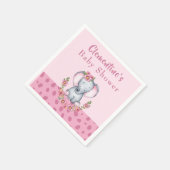 Serviette En Papier Baby shower Poster de animal rose Eléphant mignon (Coin)