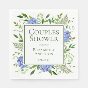 Serviette En Papier Baby Shower pour futurs parents avec des Hortensia