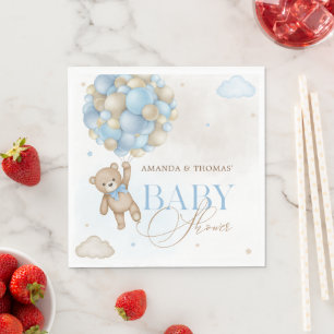 Serviette En Papier Baby-shower pour garçon Ours Bleu 