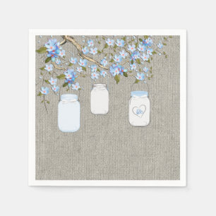 Serviette En Papier Baby-Shower pour Garçons Bocal en toile de jute