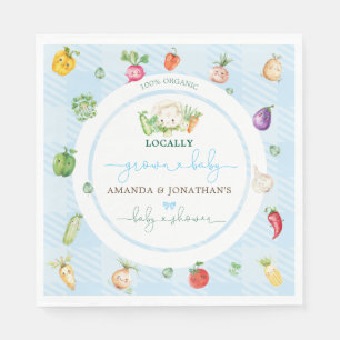 Serviette En Papier Baby shower pour petits fruits de ferme Blue Boy