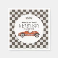 Baby Shower pour voiture de course rouge vintage