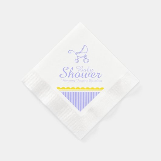 Serviette En Papier Baby shower pourpre bleu poussette nom papier serv (Coin)