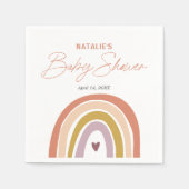 Serviette En Papier Baby shower pourpre de la pêche du saumon arc-en-c (Devant)