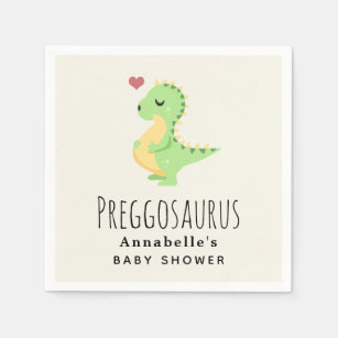 Serviette En Papier Baby shower Preggosaurus Cute Dinosaur