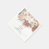 Serviette En Papier Baby Shower/Premier Mariage Palms Tropical Boho (Coin)