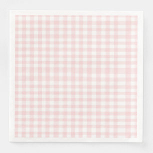 Serviette En Papier Baby shower prépa avec un nœud rose et gingham