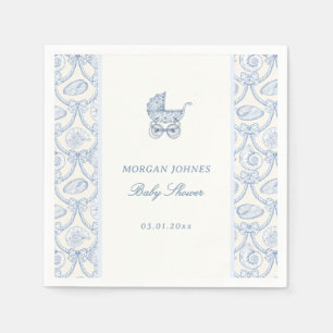 Serviette En Papier Baby Shower Préparatoire Couquette Côté Mer