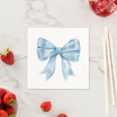 Serviette En Papier Baby shower Preppy Southern Blue Bow (En situation)