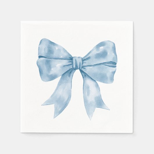 Serviette En Papier Baby shower Preppy Southern Blue Bow (Devant)