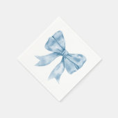 Serviette En Papier Baby shower Preppy Southern Blue Bow (Coin)