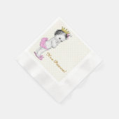 Serviette En Papier Baby shower princesse rose et or (Coin)