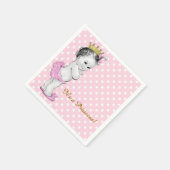 Serviette En Papier Baby shower princesse rose et or (Coin)