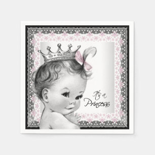Serviette En Papier Baby shower Princesse vintage