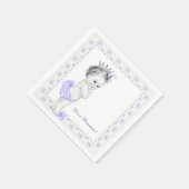 Serviette En Papier Baby shower princesse violet lavande (Coin)