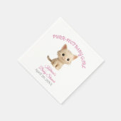 Serviette En Papier Baby shower Purr-fect bébé fille chaton (Coin)