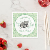 Serviette En Papier Baby shower Raccoon (En situation)