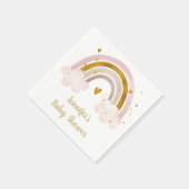 Serviette En Papier Baby shower Rainbow Neutral Gold Pastel (Coin)