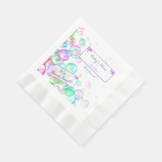 Serviette En Papier Baby shower Rainbow Soap Bubbles (Coin)