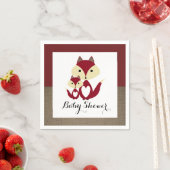 Serviette En Papier Baby shower Red Fox Burlap (En situation)