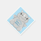 Serviette En Papier Baby shower Rhino bleu (Coin)