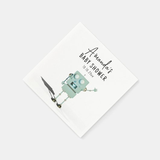 Serviette En Papier Baby shower robot (Coin)