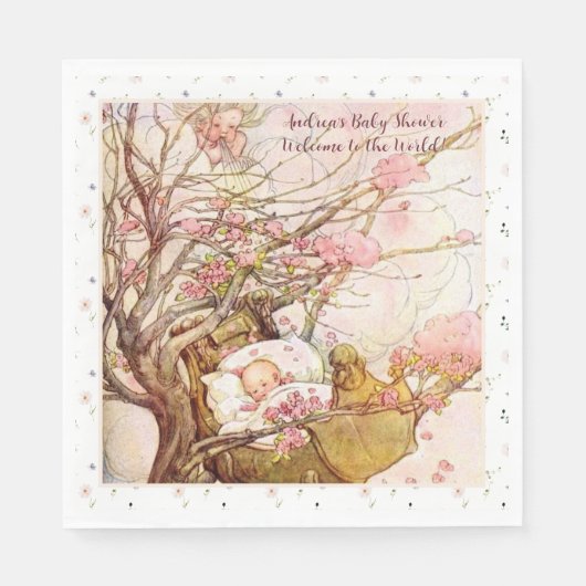 Serviette En Papier Baby shower Rock A Bye Baby Nursery Rhyme (Devant)
