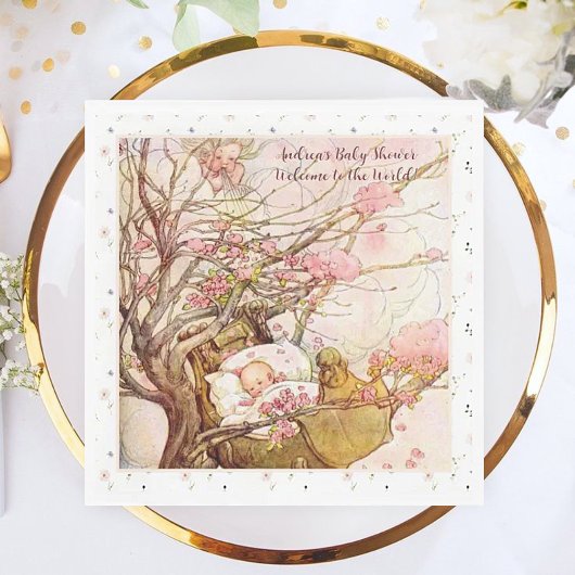 Serviette En Papier Baby shower Rock A Bye Baby Nursery Rhyme