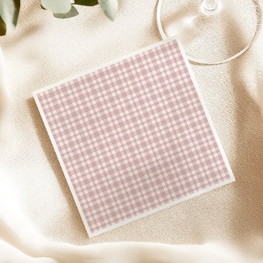 Serviette En Papier Baby shower rose à carreaux préppy de campagne