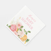 Serviette En Papier Baby shower rose agrumes (Coin)
