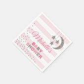 Serviette En Papier baby shower rose argent scintillant petite étoile (Coin)