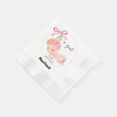 Serviette En Papier Baby Shower Rose, Baby Shower Fille (Coin)
