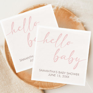 Serviette En Papier Baby Shower Rose Bonjour