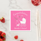 Serviette En Papier Baby shower rose Chihuahua (En situation)