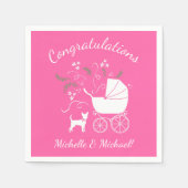 Serviette En Papier Baby shower rose Chihuahua (Devant)