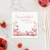 Serviette En Papier Baby shower rose Citrouille thème Papier Napkin (En situation)