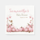 Serviette En Papier Baby shower rose Citrouille thème Papier Napkin (Devant)