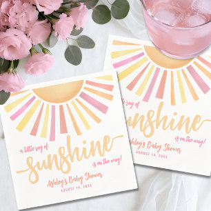 Serviette En Papier Baby Shower Rose Clair