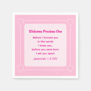 Serviette En Papier Baby shower rose clair mignon et simple