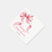 Serviette En Papier Baby shower rose Coquette Bow (Coin)
