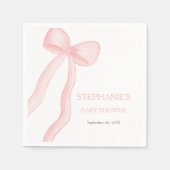 Serviette En Papier Baby shower rose Coquette Bow (Devant)