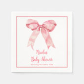 Serviette En Papier Baby shower rose Coquette Bow (Devant)