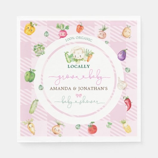 Serviette En Papier Baby shower rose cultivé localement (Devant)