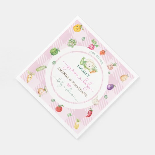 Serviette En Papier Baby shower rose cultivé localement (Coin)
