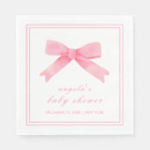 Serviette En Papier Baby shower Rose Cute Bow Girl (Devant)