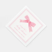 Serviette En Papier Baby shower Rose Cute Bow Girl (Coin)
