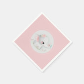 Serviette En Papier Baby shower rose Eléphant mignon (Coin)